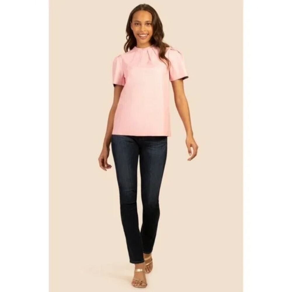 NWOT Trina Turk Soledad Vegan Leather Top Desert Rose Size Medium